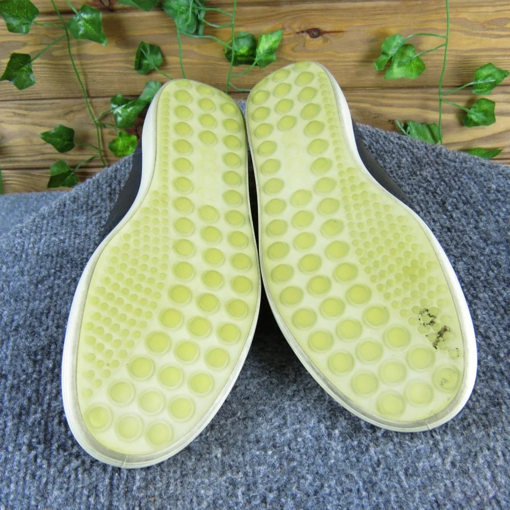 Ecco Slip-On Sneakers Kids 5 Black Leather Casual Comfort‎
